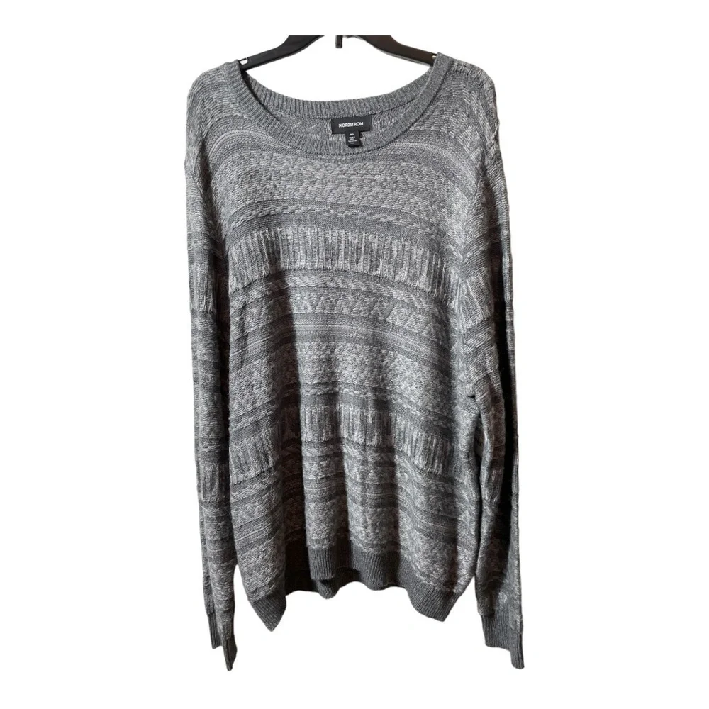𝅺nordstrom tonal fair isle sweater dark gray